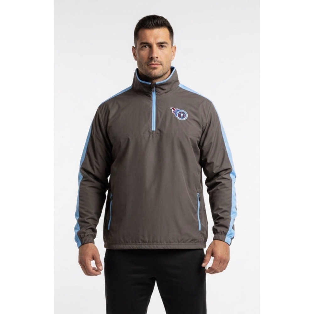 Tennessee Titans Jacket Men's XL Navy NFL On Field Apparel 1/4 Zip Windbreaker